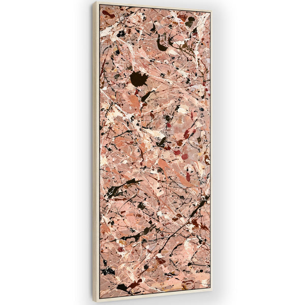 Tall Framed Hallway Wall Art Blush Peach Pink Canvas for Hall