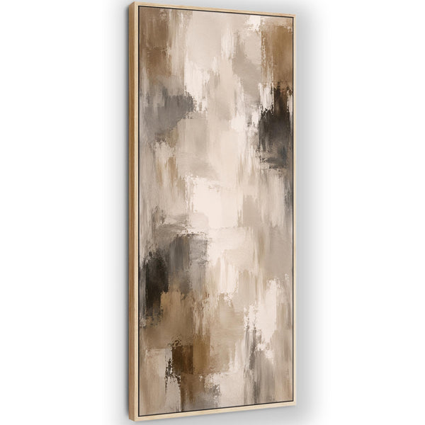 Hallway Framed Canvas Picture - Beige Brown Abstract Hall Art