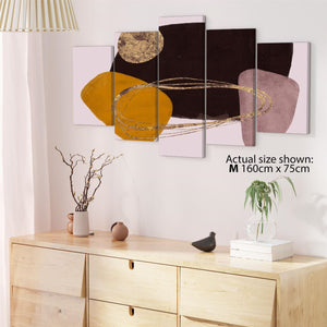 Abstract Pink Brown Graphic Framed Art Prints