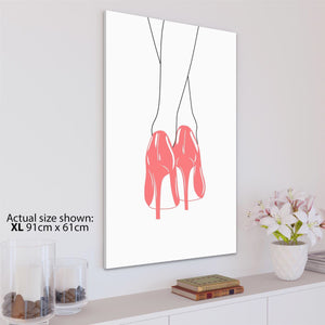 Pink Fashion Canvas Art Pictures High Heel Stiletto Shoes