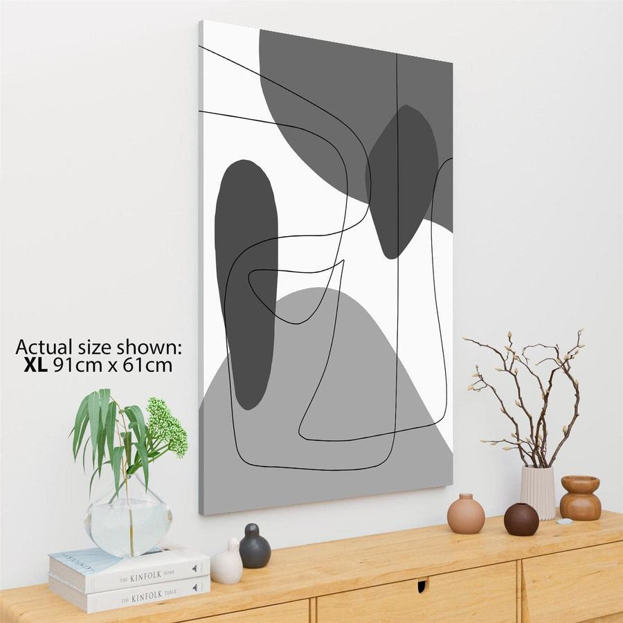 Abstract Grey Illustration Canvas Wall Art Print