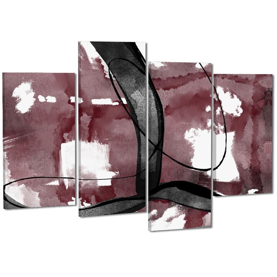 Abstract Red Black Graphic Canvas Art Pictures