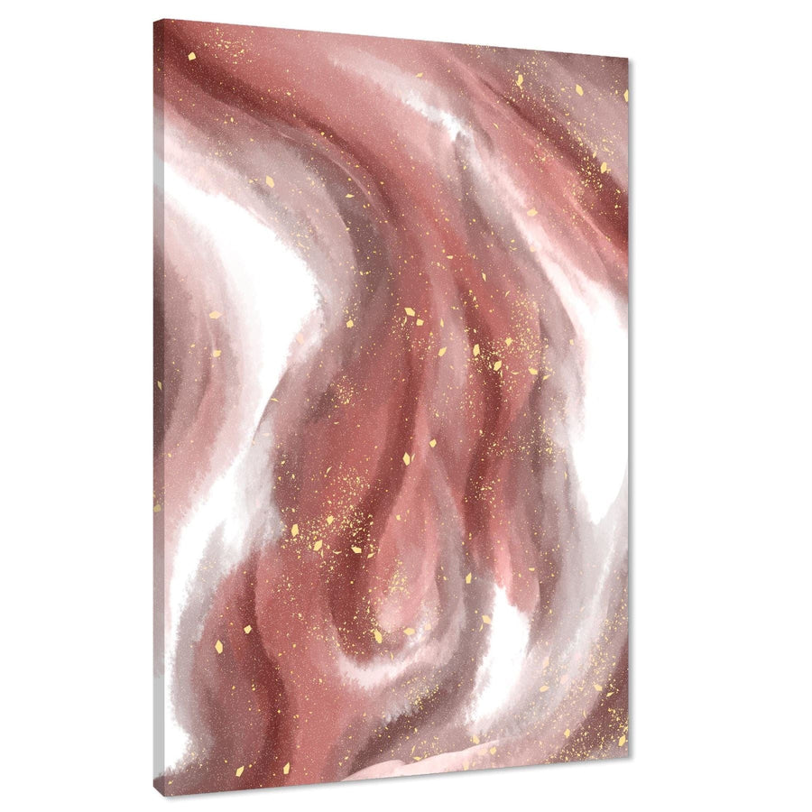 Abstract Pink White Watercolour Brushstrokes Canvas Wall Art Picture
