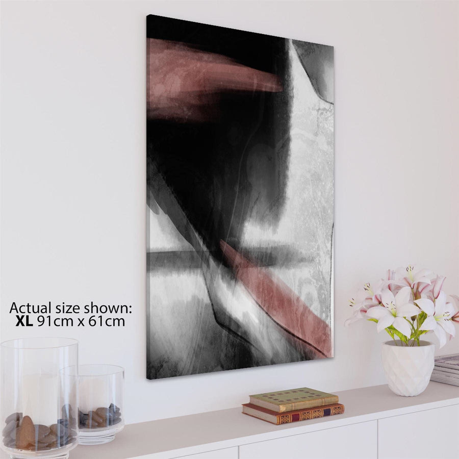 Abstract Black and White Pink Illustration Canvas Art Pictures