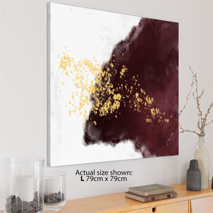 Abstract Red Gold Watercolour Canvas Art Pictures