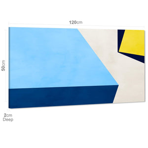 Abstract Blue Yellow Artwork Canvas Art Prints