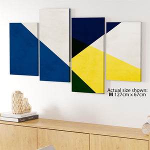 Abstract Yellow Blue Artwork Canvas Art Pictures