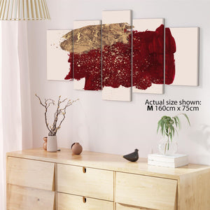 Abstract Red Gold Painting Canvas Art Pictures