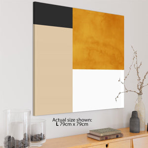 Abstract Mustard Yellow White Design Canvas Art Prints