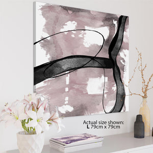 Abstract Blush Pink Black Artwork Framed Wall Art Print