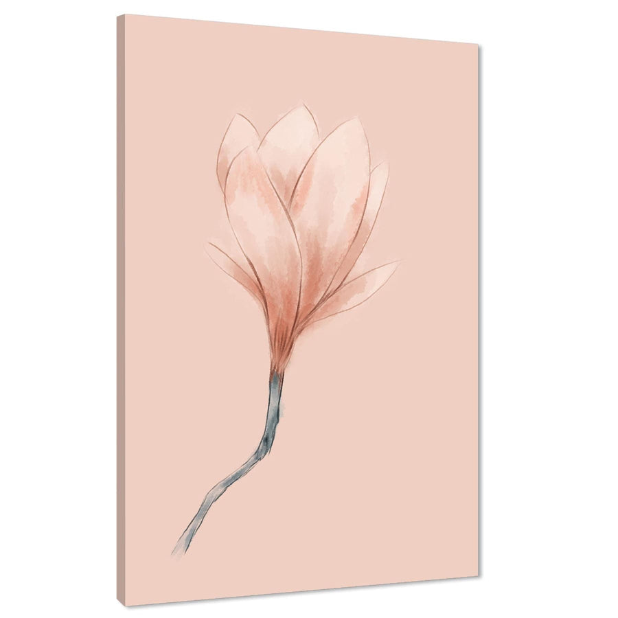 Pink Magnolia Flower Floral Canvas Wall Art Print