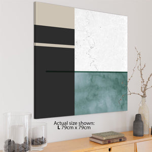 Abstract Teal Grey Illustration Canvas Art Prints