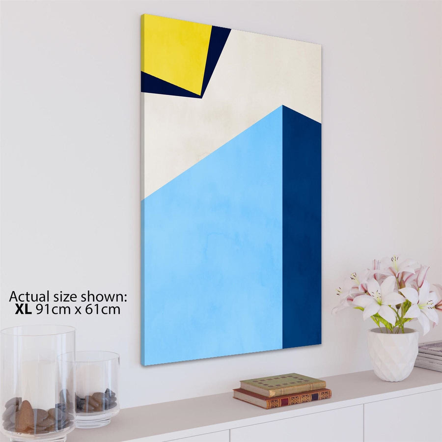 Abstract Blue Yellow Artwork Canvas Art Prints