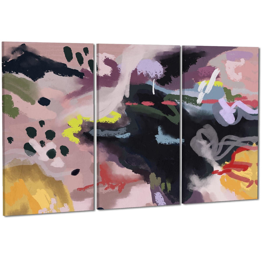 Abstract Multi Coloured Brushstrokes Canvas Art Prints