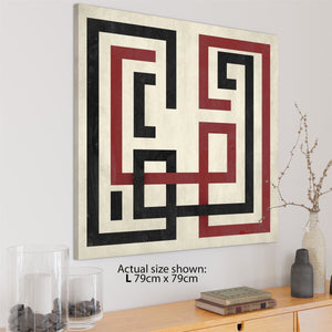 Abstract Red Black & White Graphic Canvas Art Pictures