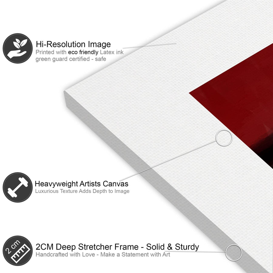 Abstract Red Grey Painting Canvas Wall Art Picture