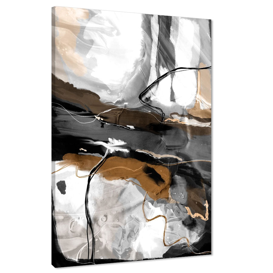 Abstract Orange Grey Painting Framed Art Prints