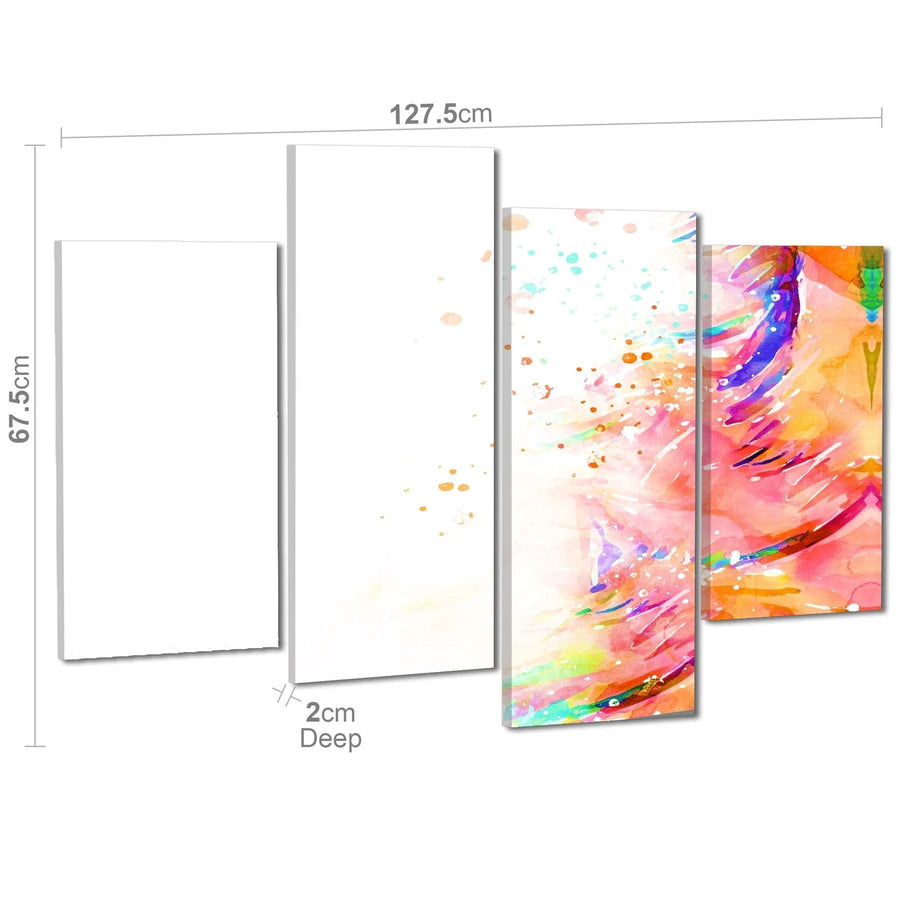 Abstract Multi Coloured Watercolour Brushstrokes Framed Wall Art Print
