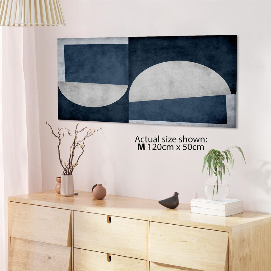 Abstract Navy Grey Watercolour Canvas Wall Art Print