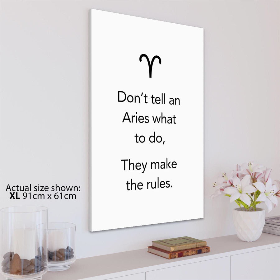 Zodiac Quote Aries Framed Art Prints  Black and White