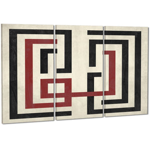 Abstract Red Black & White Graphic Canvas Art Prints