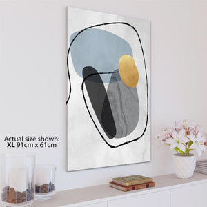 Abstract Light Blue Grey Stones Design Canvas Art Prints