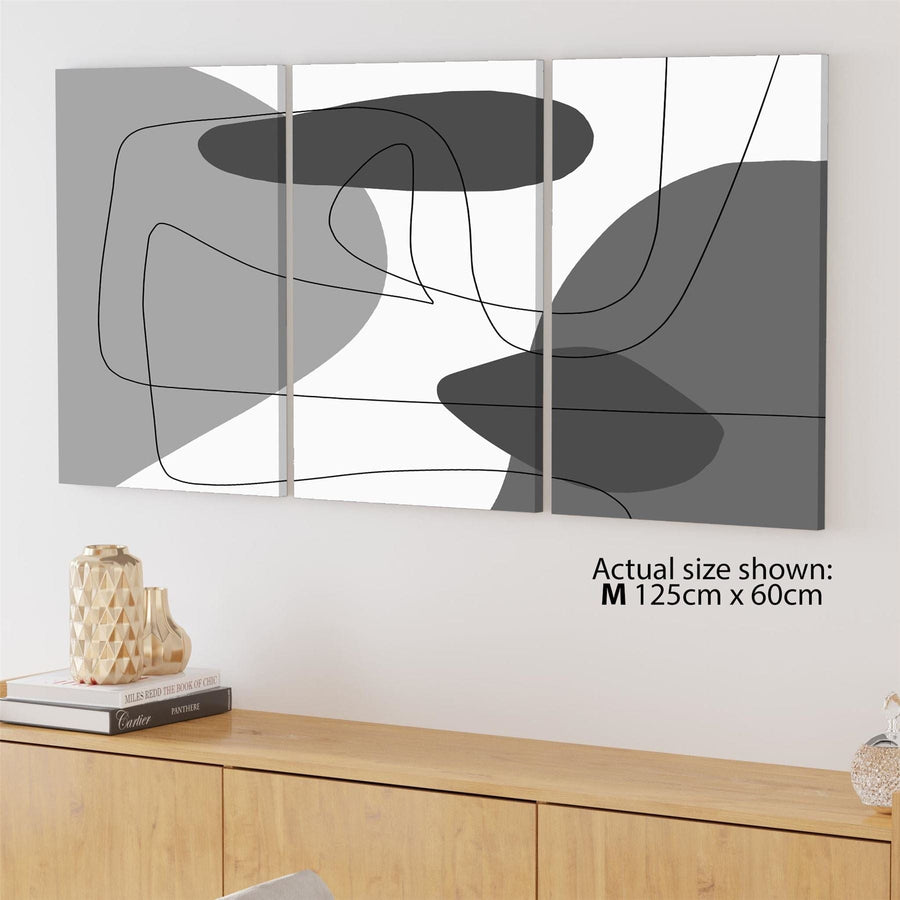 Abstract Grey Illustration Canvas Wall Art Print