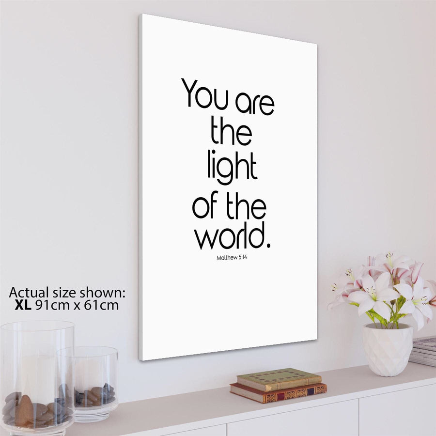 You Are the Light Quote Word Art - Typography Canvas Print Black and White