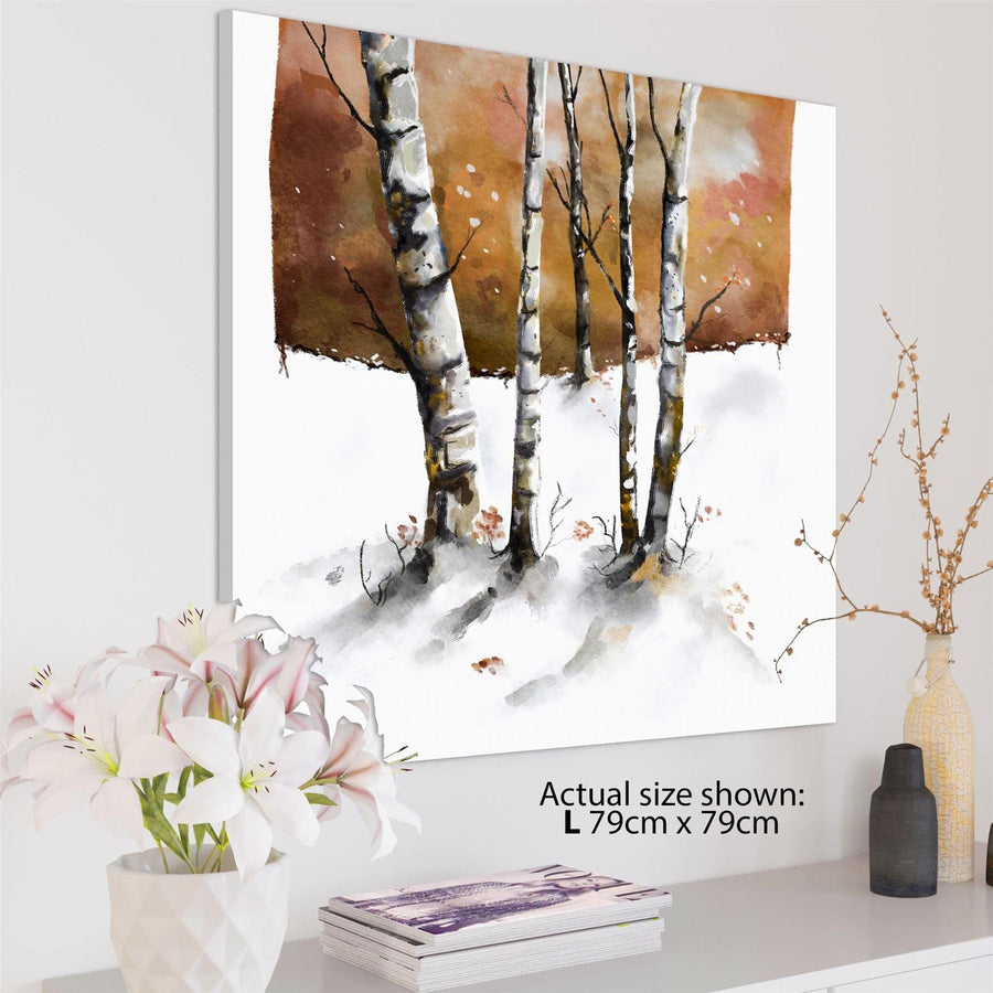 Birch Trees Canvas Art Pictures Brown White