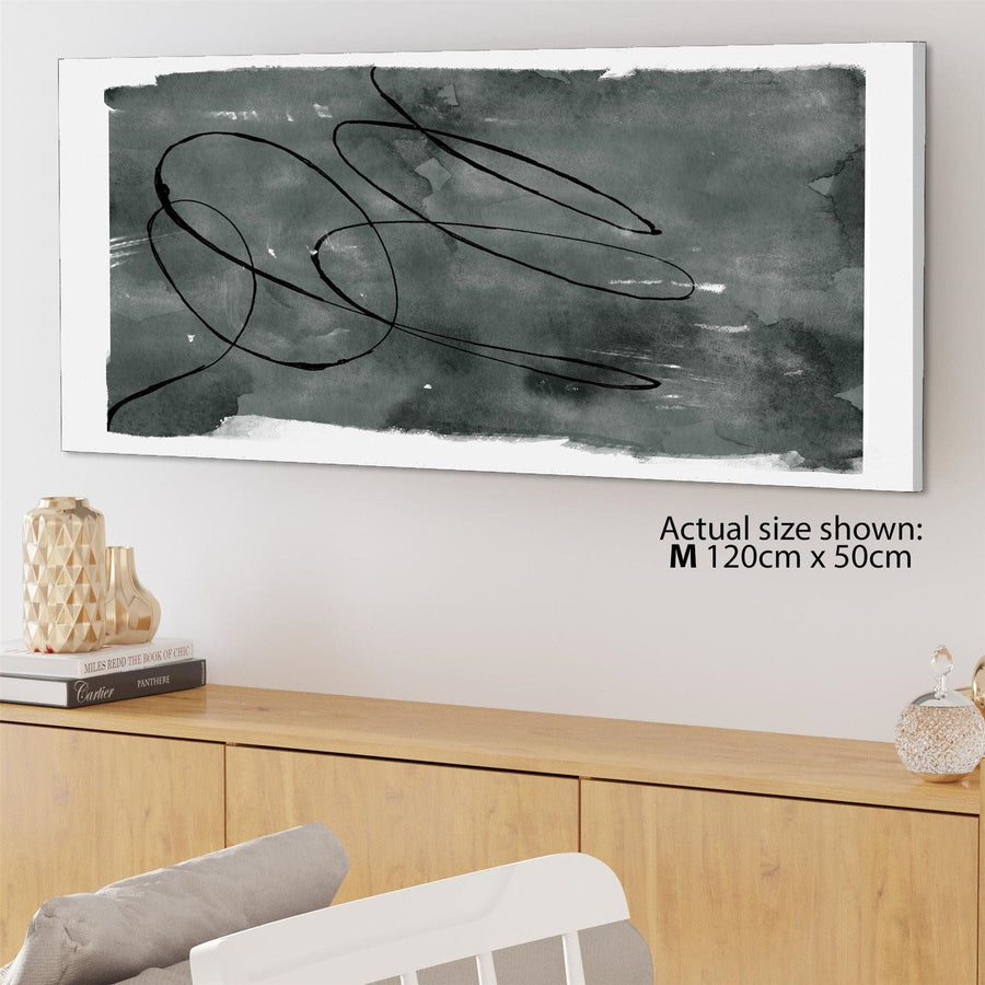 Abstract Grey Watercolour Brushstrokes Framed Art Prints