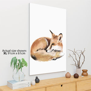 Fox Canvas Wall Art Print - Brown