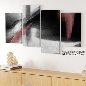 Abstract Black and White Pink Illustration Canvas Art Pictures