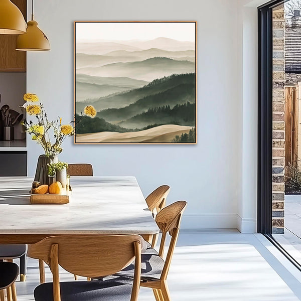 Living Room Framed Wall Art Canvas for Lounge - Tuscan Forest