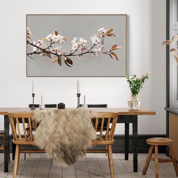 Warm Cream Grey Framed Living Room Wall Art for lounge Harvest