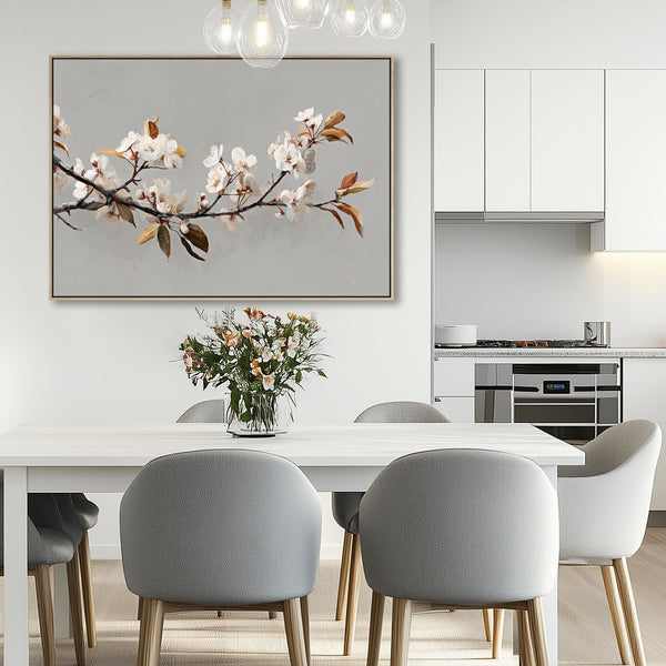 Warm Cream Grey Framed Living Room Wall Art for lounge Harvest