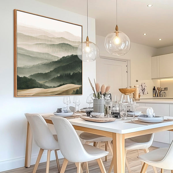 Living Room Framed Wall Art Canvas for Lounge - Tuscan Forest