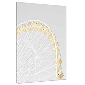 Shabby Chic Ferris Wheel Framed Art Prints Yellow Grey