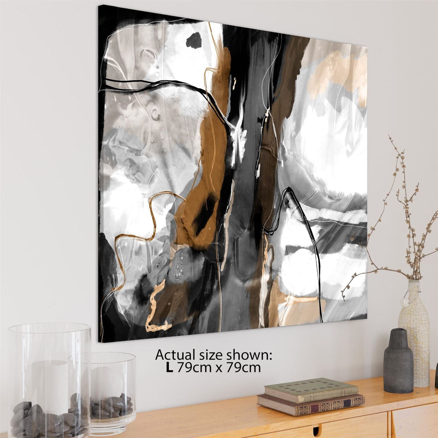 Abstract Orange Grey Painting Framed Art Prints