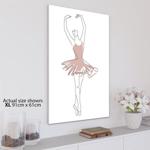 Blush Pink White Figurative Ballet Dancer Canvas Art Prints
