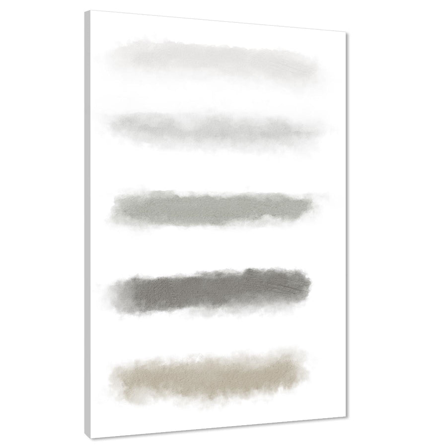 Abstract Grey Blush Pink Brushstrokes Canvas Art Prints