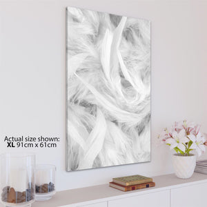 Abstract Grey Feathers Canvas Art Prints