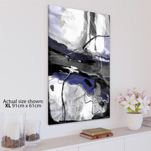 Abstract Blue Grey Artwork Framed Wall Art Picture