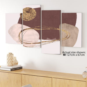 Abstract Blush Pink Canvas Wall Art Picture