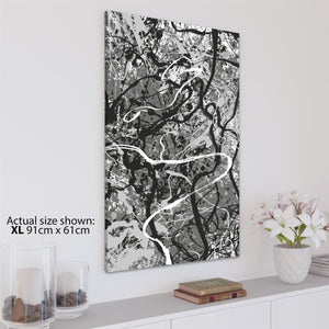 Abstract Black White Artwork Framed Wall Art Picture