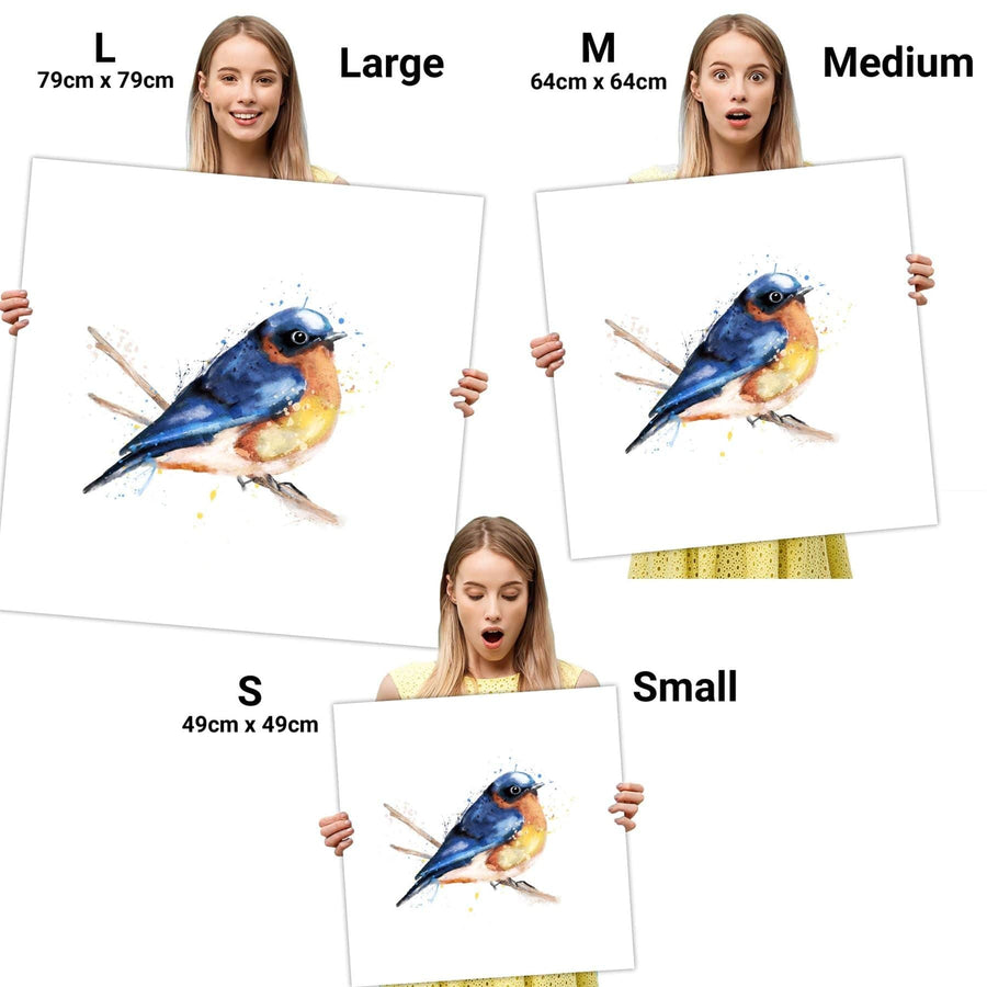 Bluebird Canvas Art Pictures - Blue Yellow