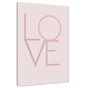 LOVE Quote Word Art - Typography Canvas Print Pink