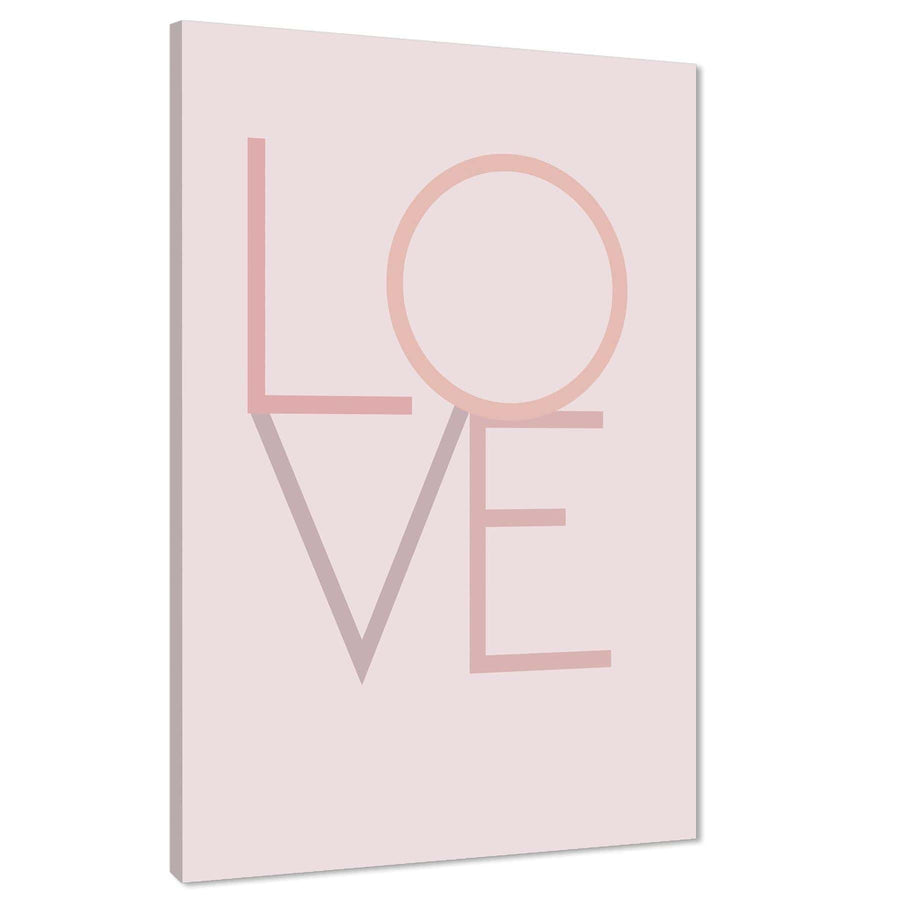 LOVE Quote Word Art - Typography Canvas Print Pink