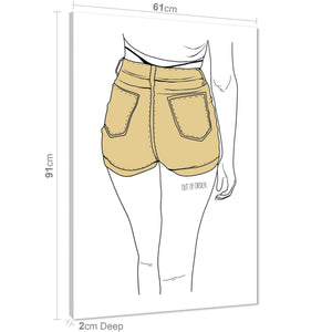 Black and White Yellow Fashion Canvas Art Pictures Jeans Shorts - Out of Order2