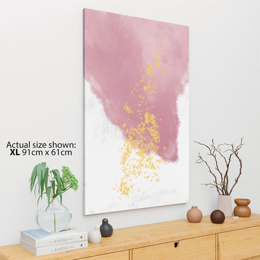 Abstract Pink Yellow Illustration Canvas Art Prints