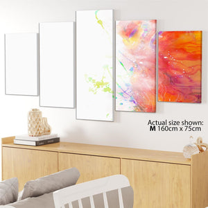 Abstract Multi Coloured Watercolour Brushstrokes Framed Wall Art Picture